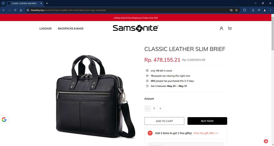 samsonite Scam 1