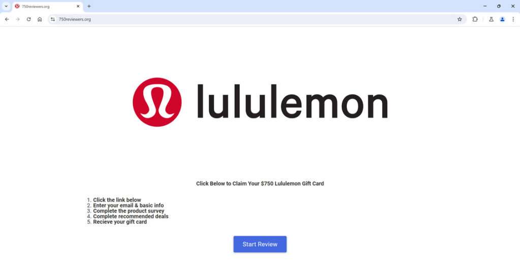 750 Lululemon Gift Card Scam