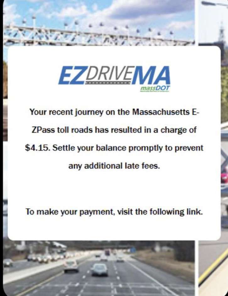 Massachusetts EZ Pass Text Scam Alert