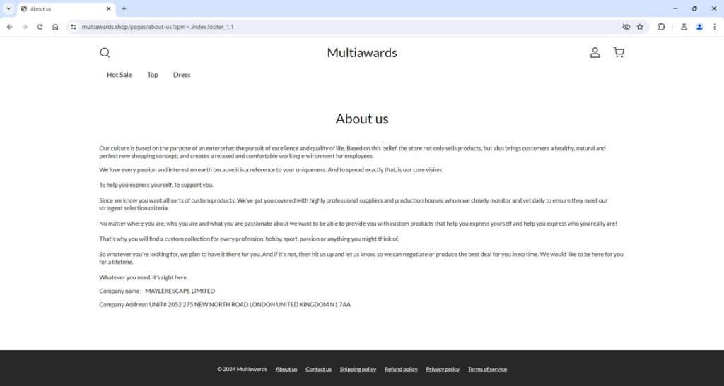 Multiawards.shop scam