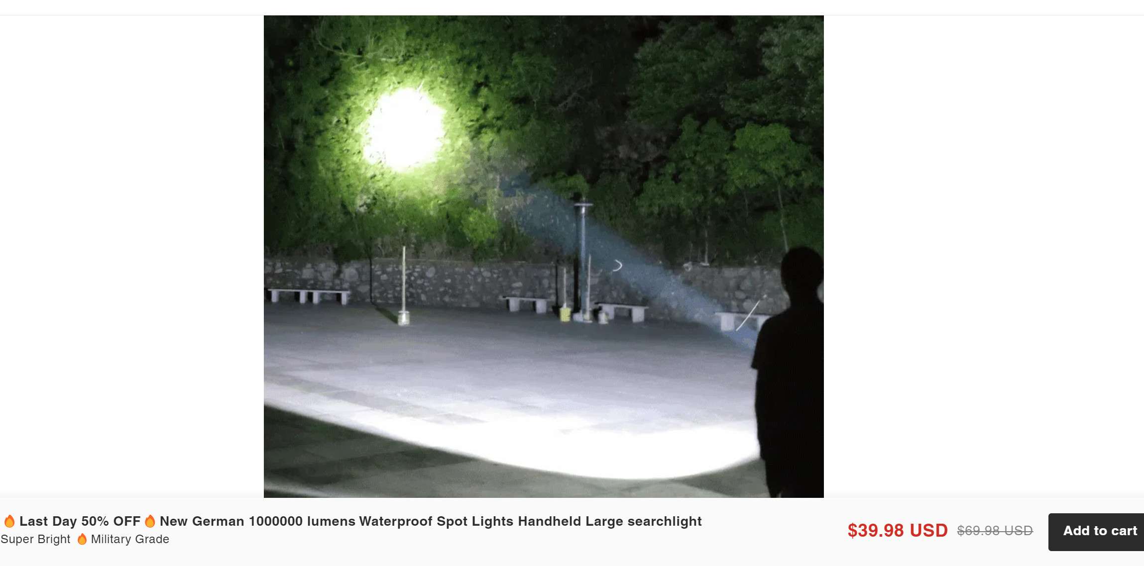 New German 1000000 lumens Waterproof Spot Lights Handheld Large searchlight scam 4