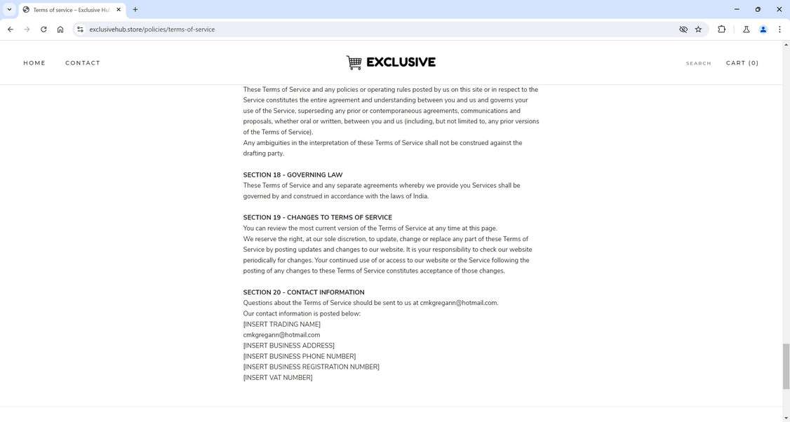 ExclusiveHub.store scam