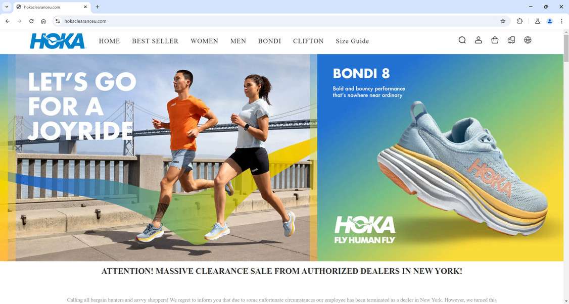 Hokaclearanceu.com scam