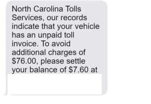 North Carolina Tolls Services Text Message Scam Explained