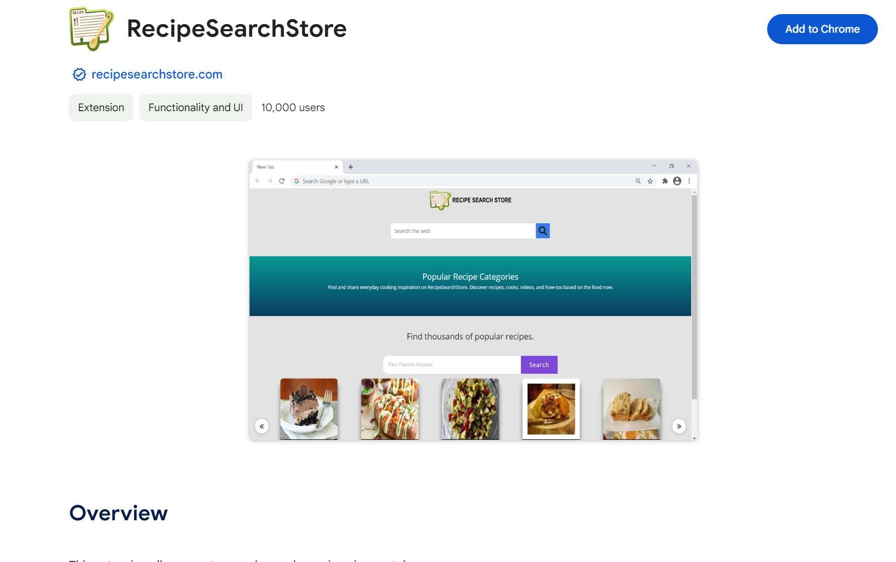 Recipe Search Store