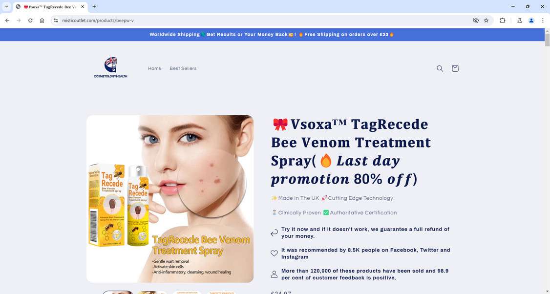 Vsoxa Bee Venom scam