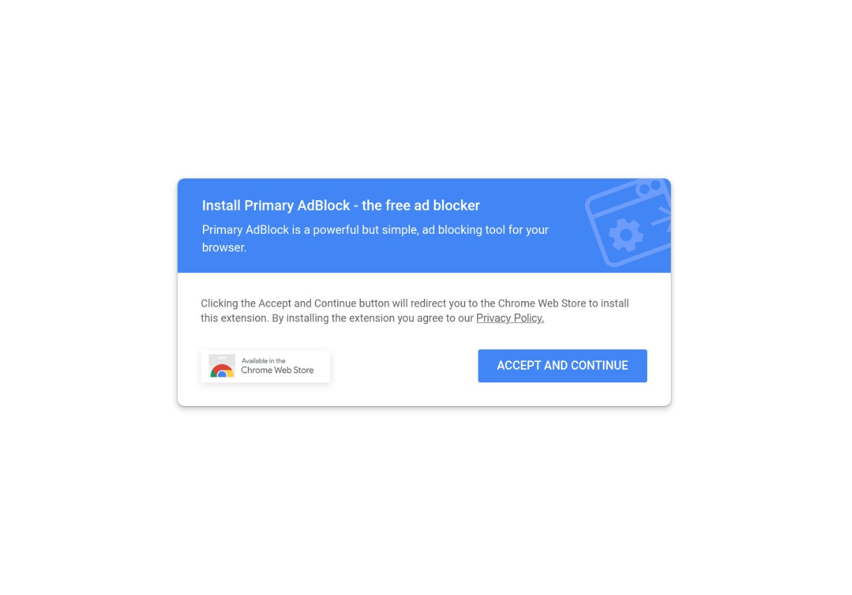 Adblock primary.com malware