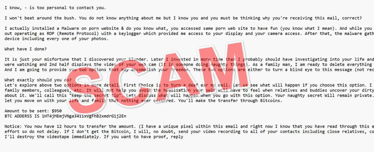 1193px x 486px - Beware Of The Malicious Malware On Porn Websites Email Scam