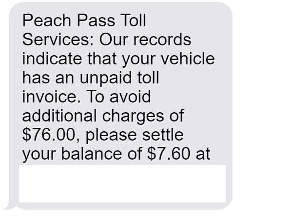 Peach Pass Toll Services Scam