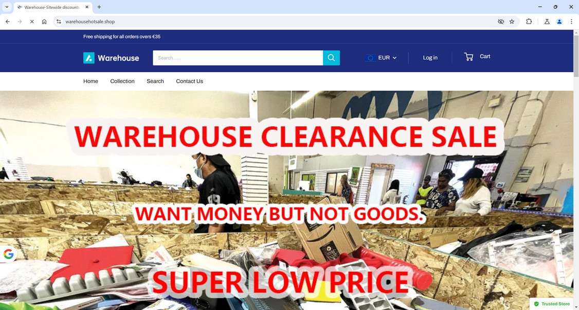 Warehousehotsale.shop scam