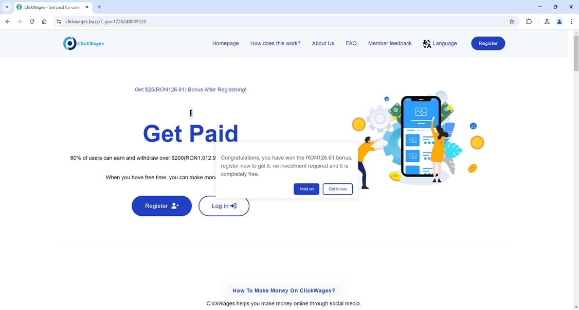 Clickwages.buzz scam