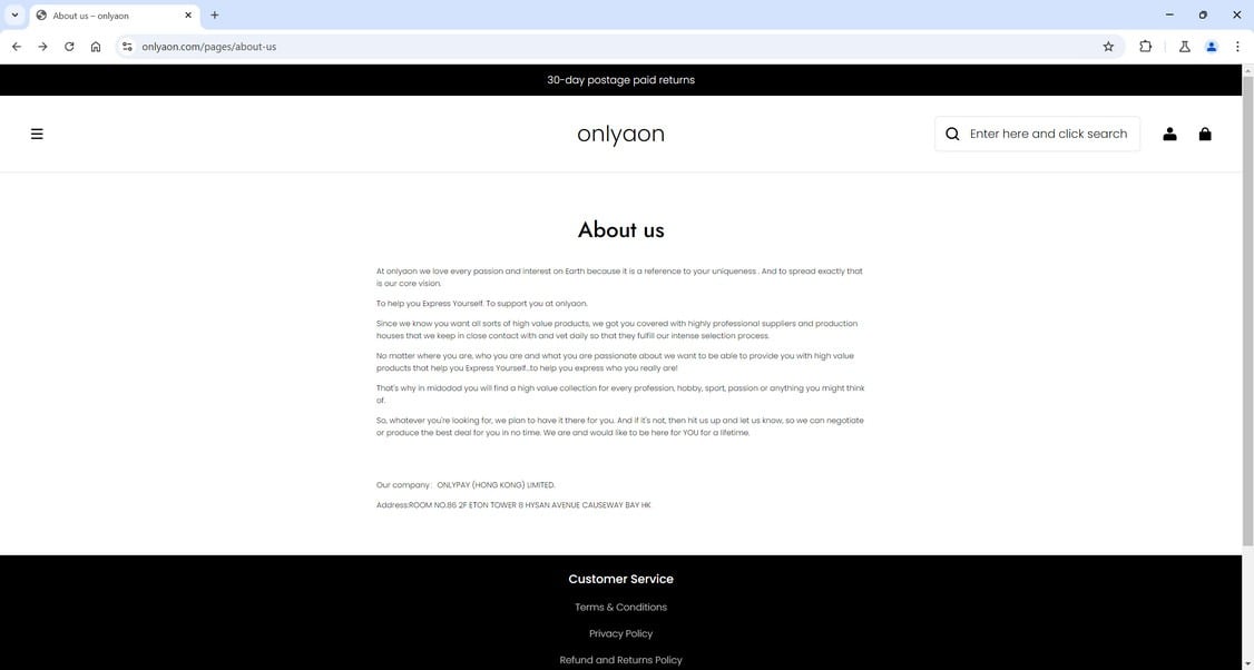 Onlyaon.com scam