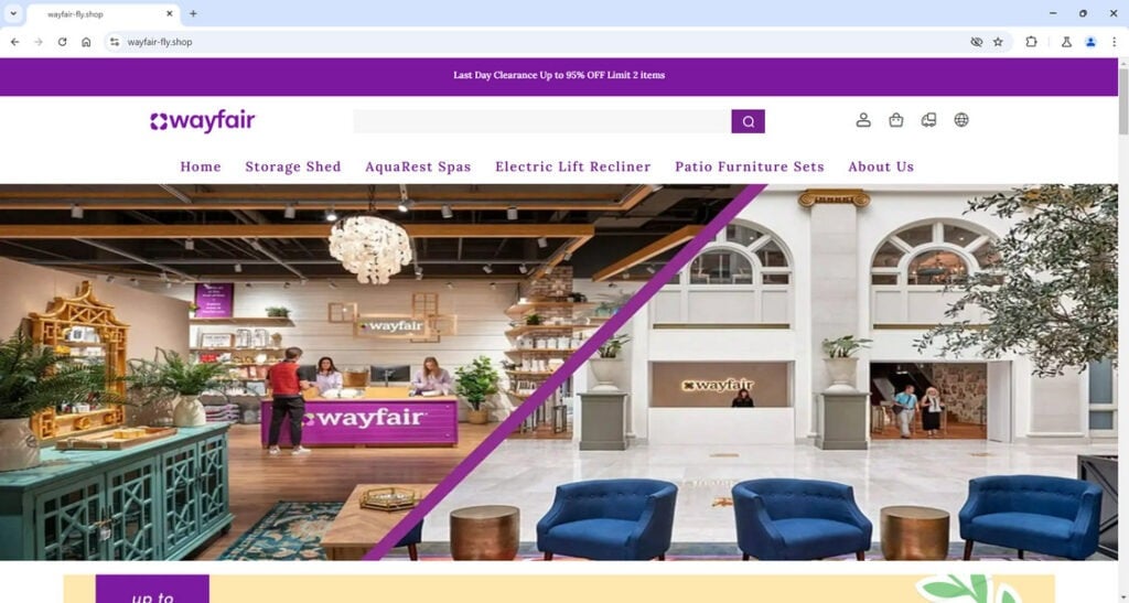 Wayfair Fly.Shop scam