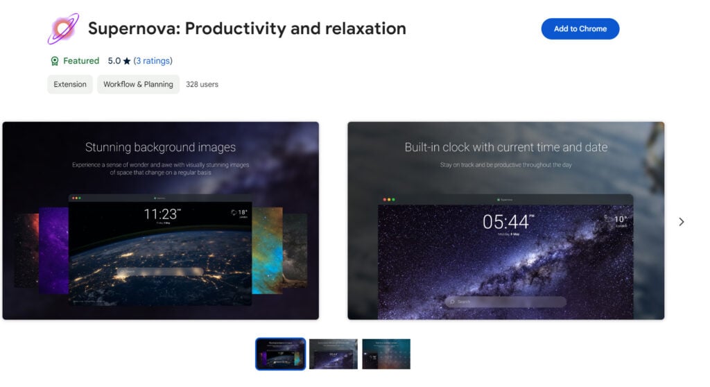 Supernova Productivity and relaxation browser hijacker