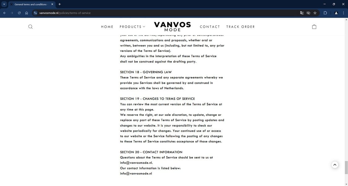 Vanvosmode.nl scam