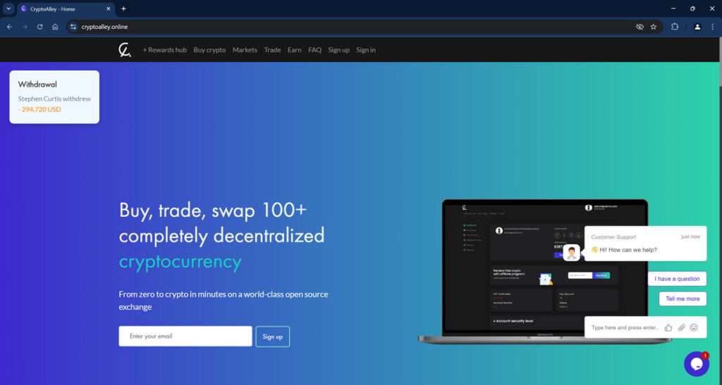 CryptoAlley.online scam