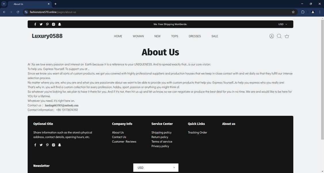 Fashionstore570.online scam