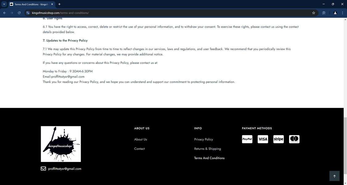 Kingofmusicshop.com Shop Scam - Fraudulent Store Warning 1 Kingofmusicshop.com scam