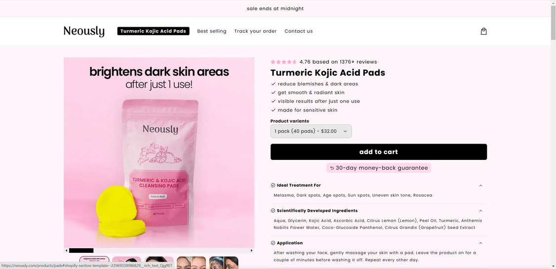 Turmeric Kojic Acid Pads