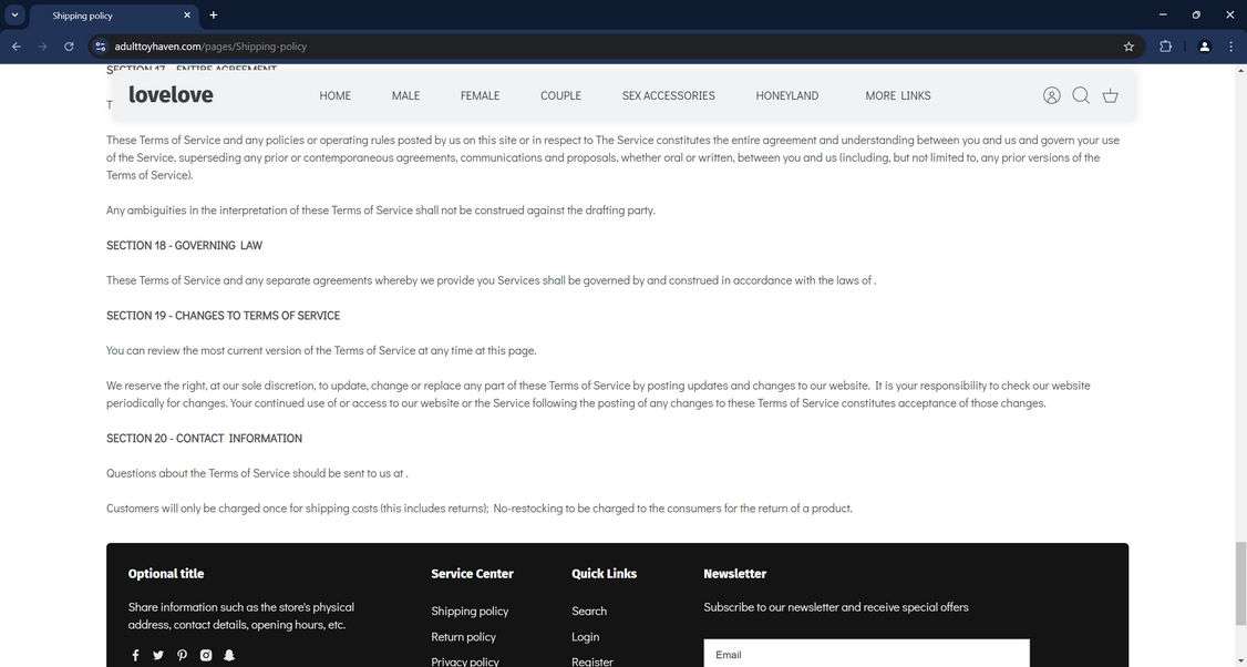 Adulttoyhaven.com scam