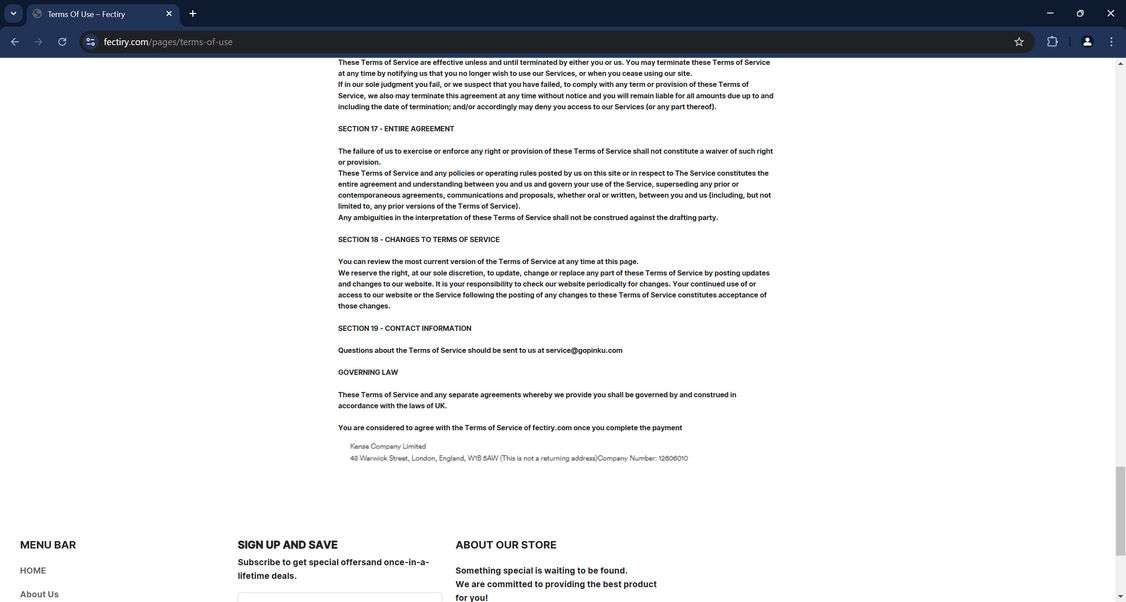 Fectiry.com Store Is A Scam - Never Shop Here 1 Fectiry.com scam