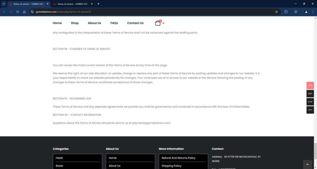 Gomefashion.com Review: Real Store or A Scam? Read This 1 Gomefashion.com scma