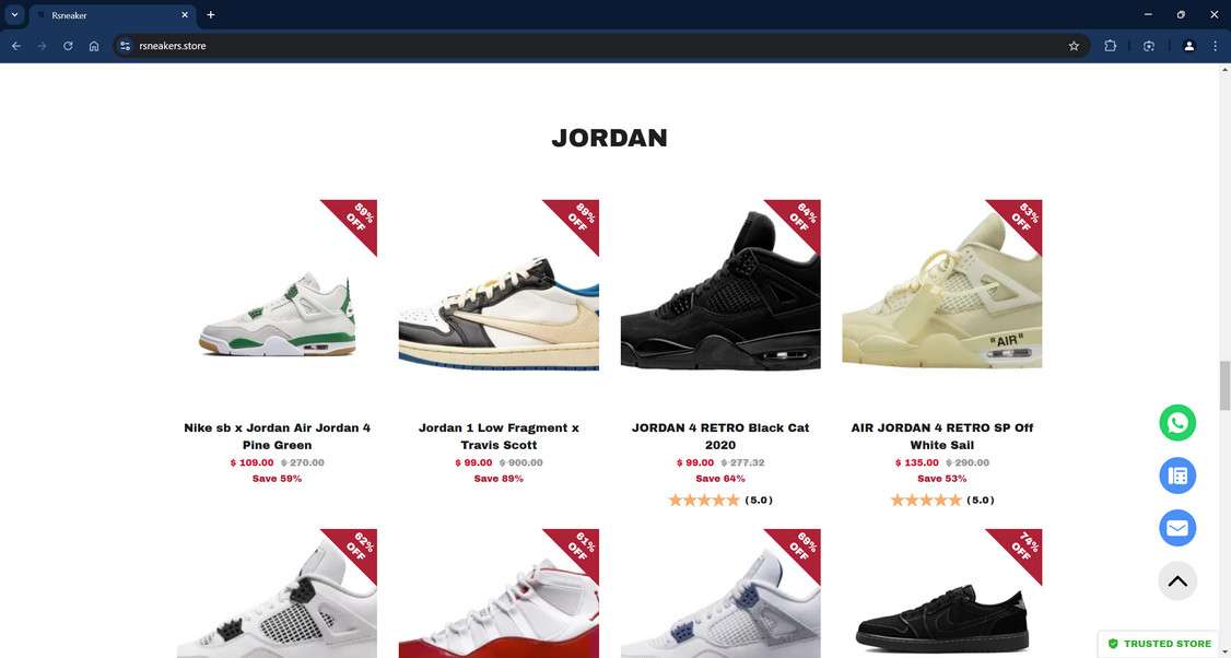 Rsneakers.store scam