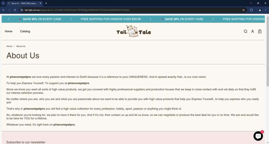 Tail tale.com .au scam