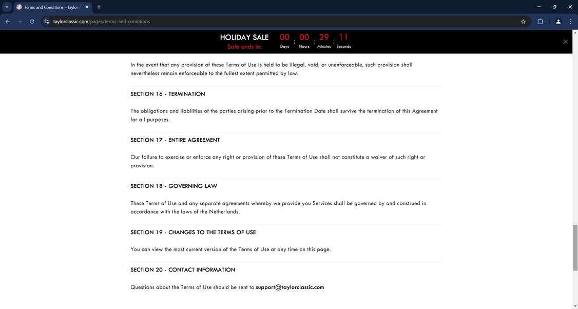 Taylorclassic.com scam