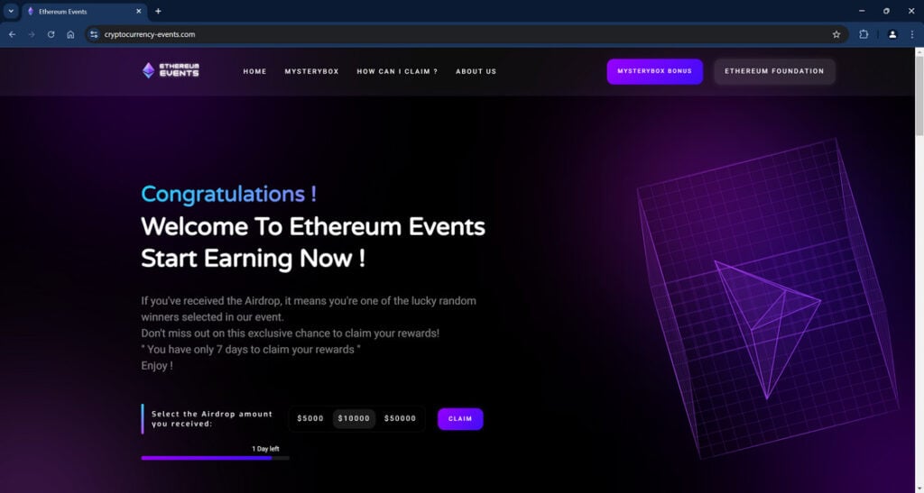 Ethereum Events scam