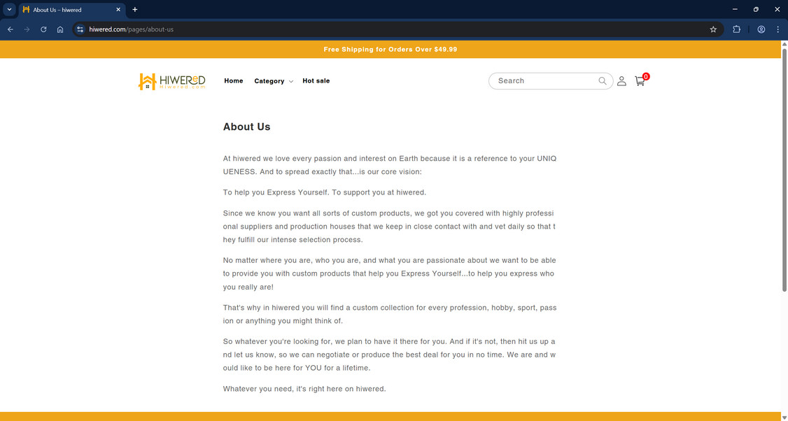 Hiwered.com Review: A Fraudulent Store You Shouldn't Trust 1 Hiwered.com scam
