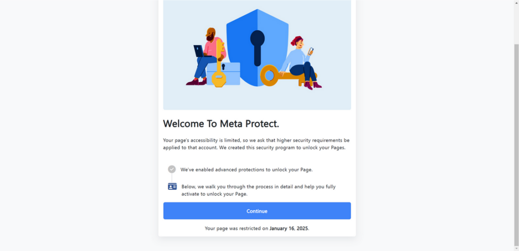 Meta Protect Facebook Scam 1