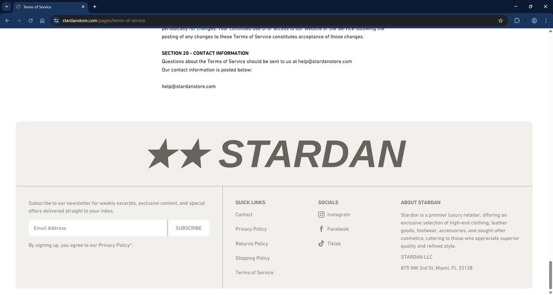 Stardanstore.com scam