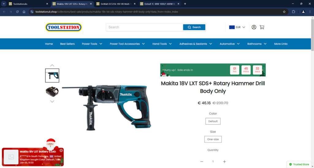 Toolstationsale.com scam 1