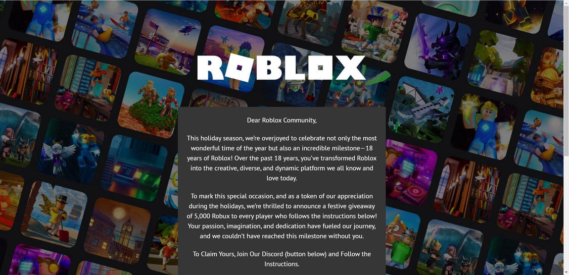"Free Robux" Scam What You Need To Know