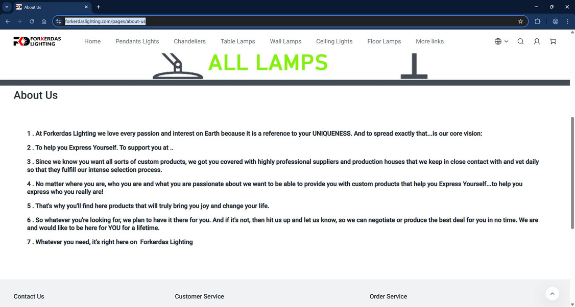 Forkerdaslighting.com scam