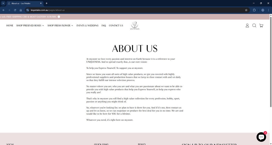 Lespetales.com .au scam