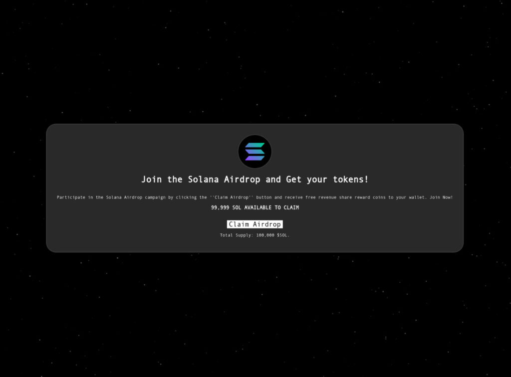 Solana Airdrop Scam