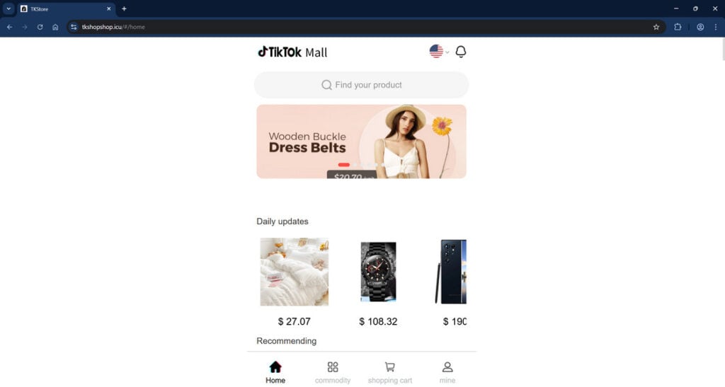 TKStore Tiktok Mall Scam