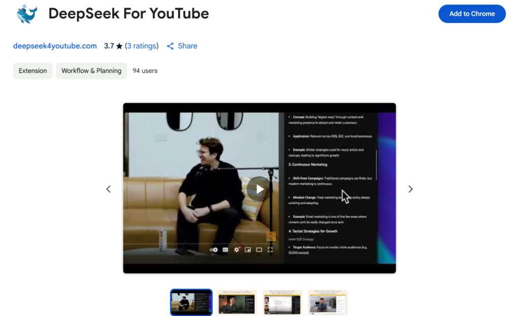 DeepSeek For YouTube