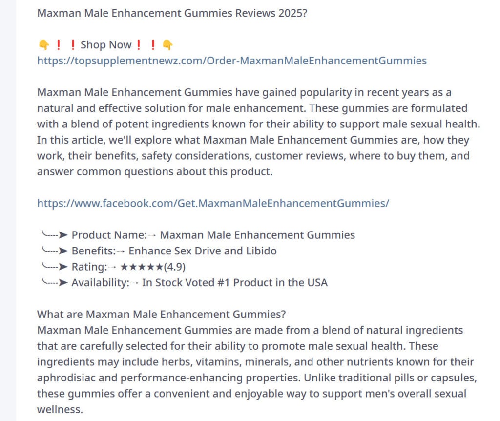 Maxman Male Enhancement Gummies