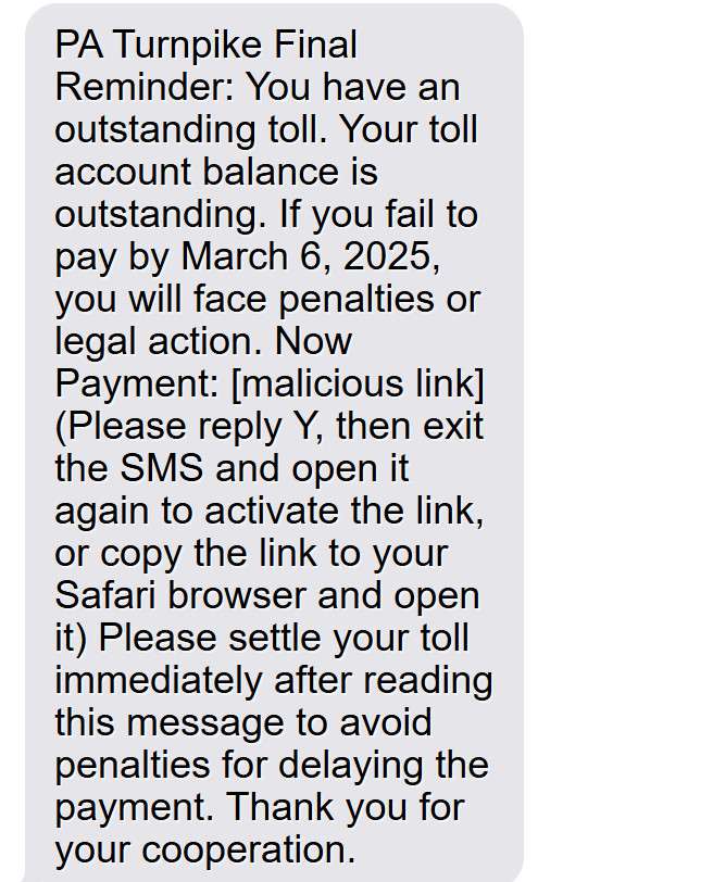 pa turnpike scam