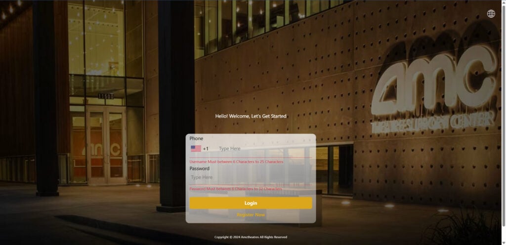 amctheatresusrnnvip.com scam