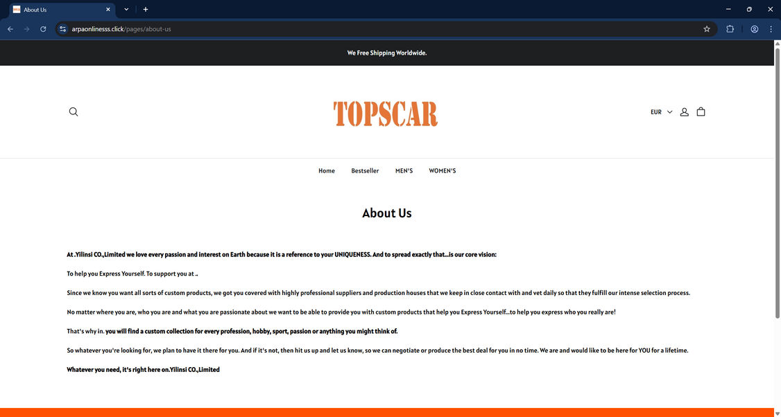 Arpaonlinesss.click Shop Scam - Don't Become Their Victim 1 Arpaonlinesss.click scam