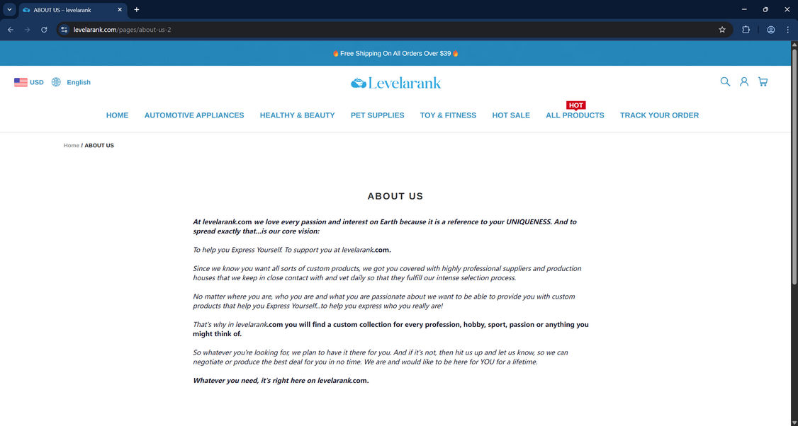 Levelarank.com Store Scam Alert - Avoid Shopping Here 1 Levelarank.com scam