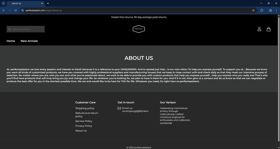 Perfectassiant.com Store Is A Scam - Never Shop Here 1 Perfectassiant.com scam