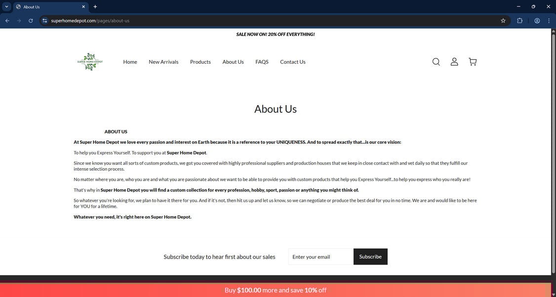 Superhomedepot.com Is A Scam - Do Not Shop Here 1 Superhomedepot.com scam