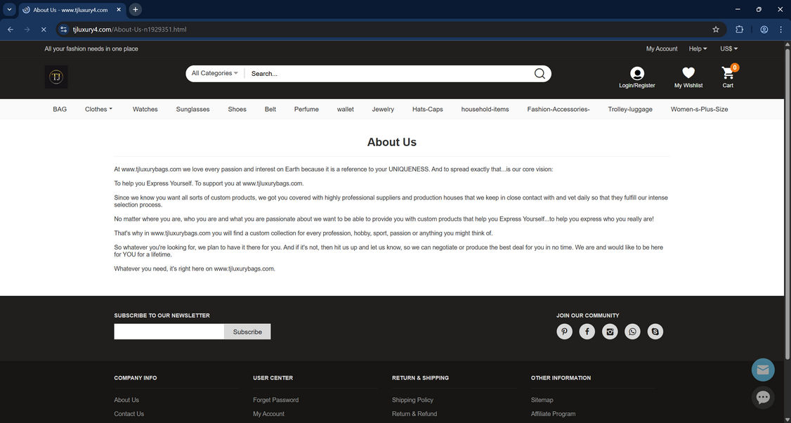 Tjluxury4.com Scam Store - Total Ripoff Alert 1 Tjluxury4.com scam