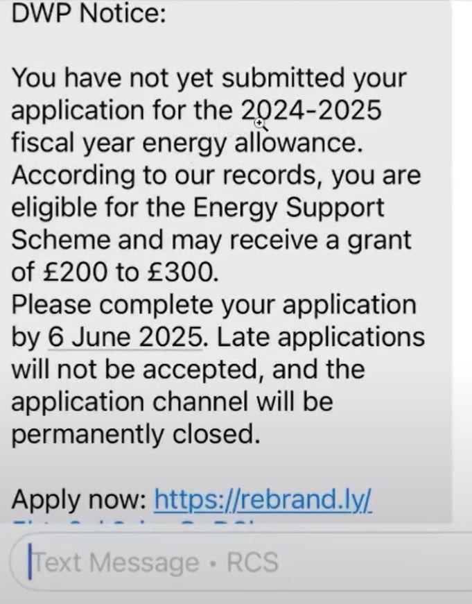 DWP Energy Support Scheme Scam Texts: What You Need to Know 1 3245