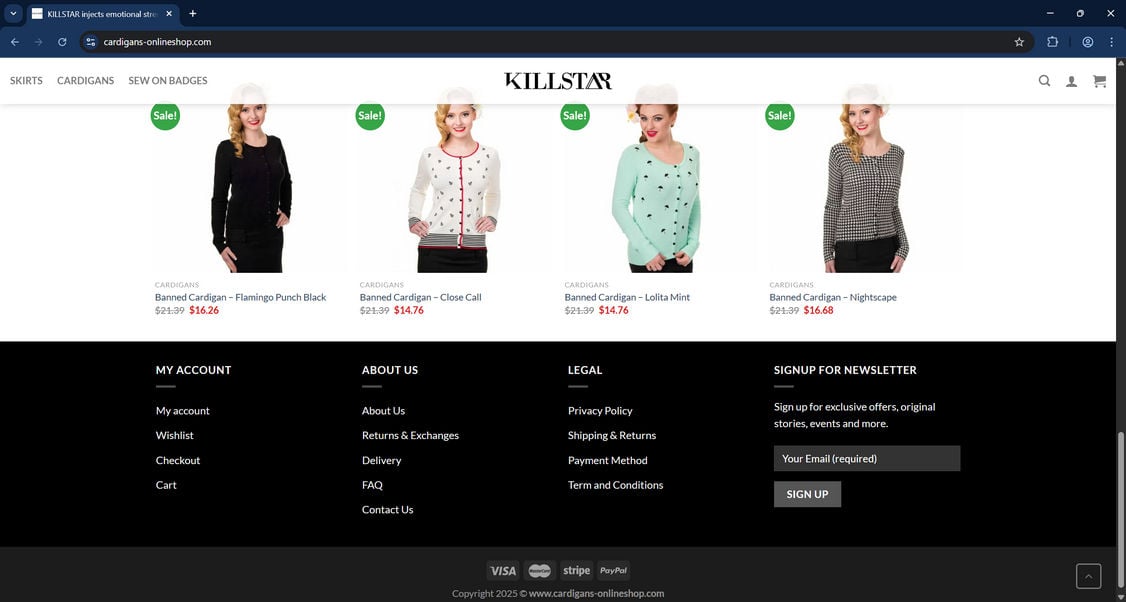 Cardigans-onlineshop.com scam